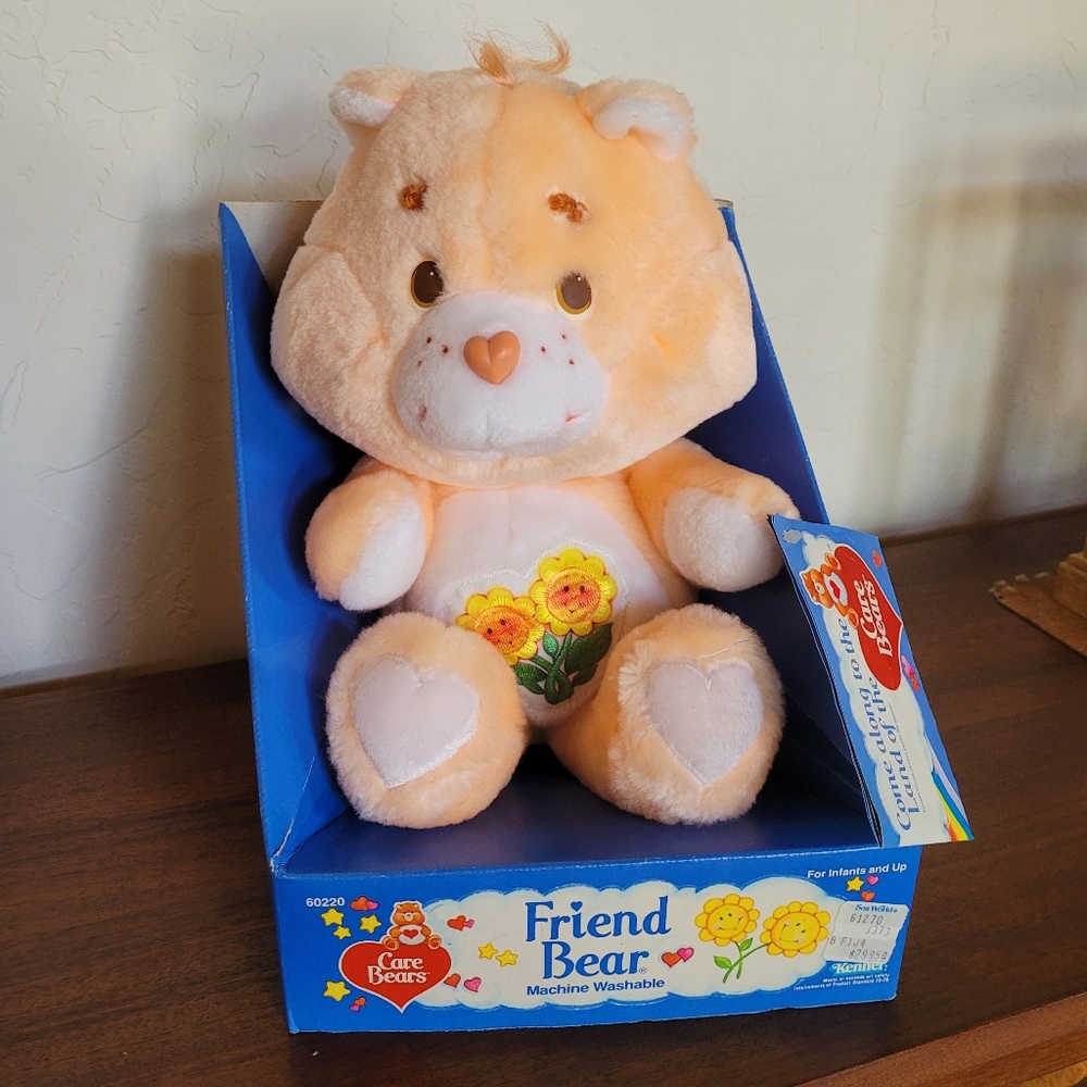Vintage 80’s Care Bears Friend Bear Plush Toy Kenner New In Box